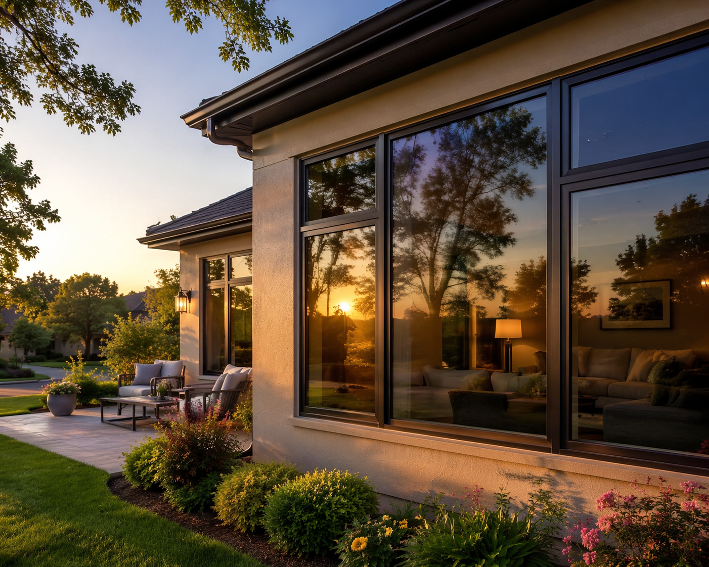modern home with residential window tinting in New Orleans