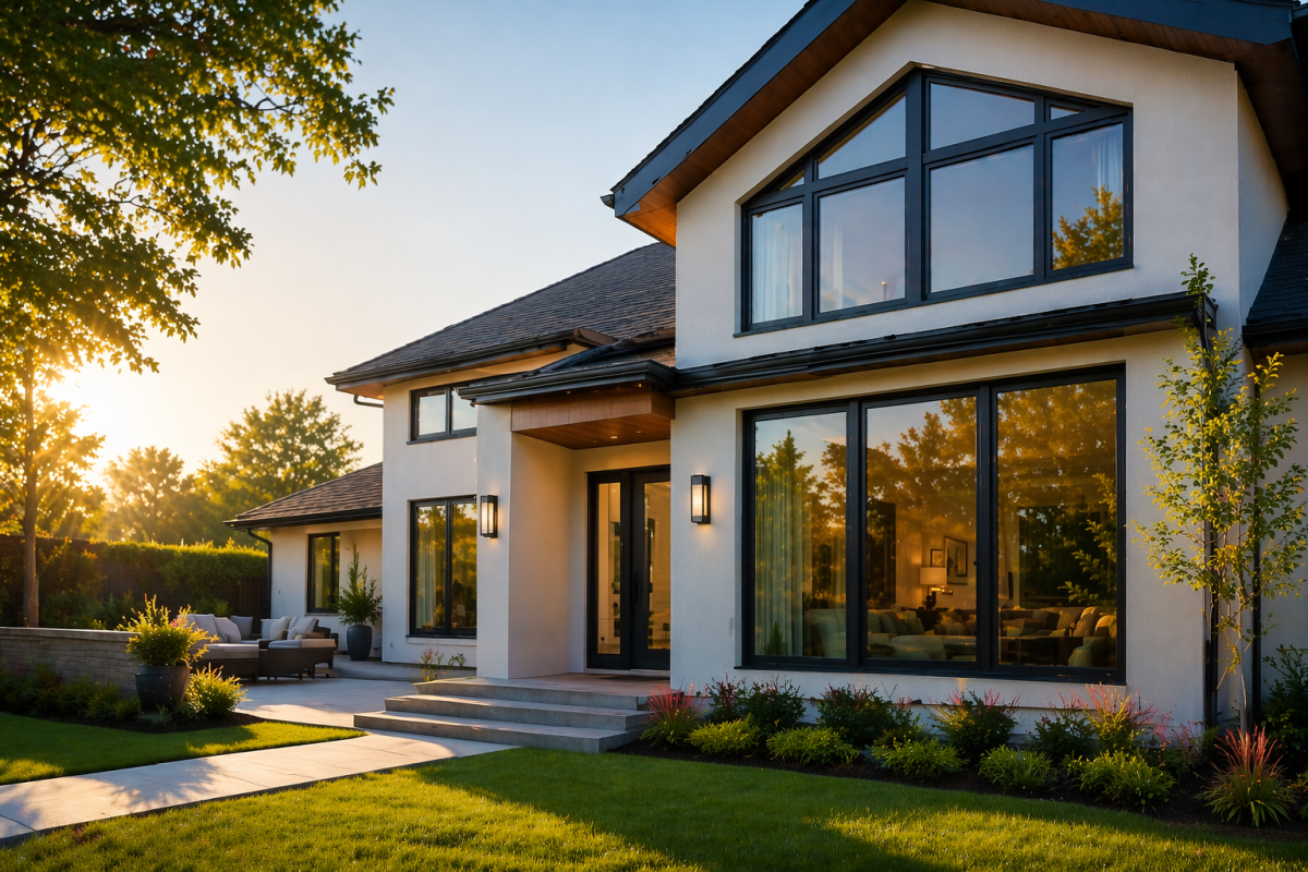 modern home with residential window tinting in New Orleans