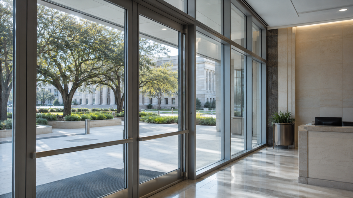 Baton Rouge Office Entrance with Security Film