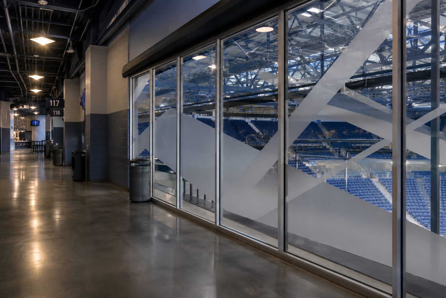 Custom Graphic Window Film for Milwaukee Sports Arena