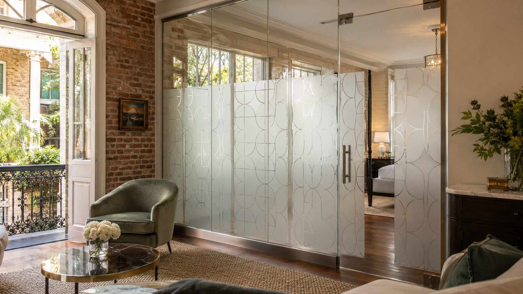 New Orleans Lounge with Frosted Privacy Film